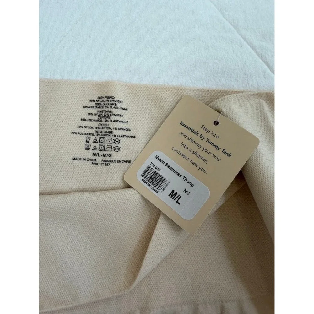 Essentials‎ by Tummy Tank High Waisted Seamless Shapewear Thong M/L